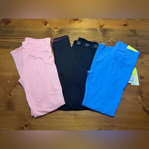All in Motion Kids Leggings in Pink, Black, and Blue